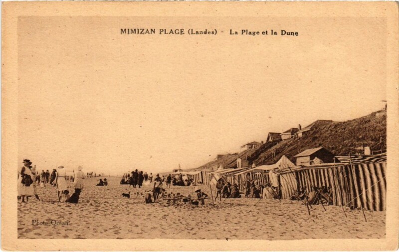 Carte postale ancienne Mimizan les Bains La Plage et la Dune à Mimizan