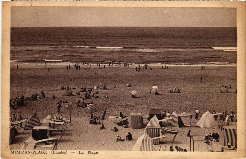 Carte postale ancienne Mimizan les Bains La Plage à Mimizan