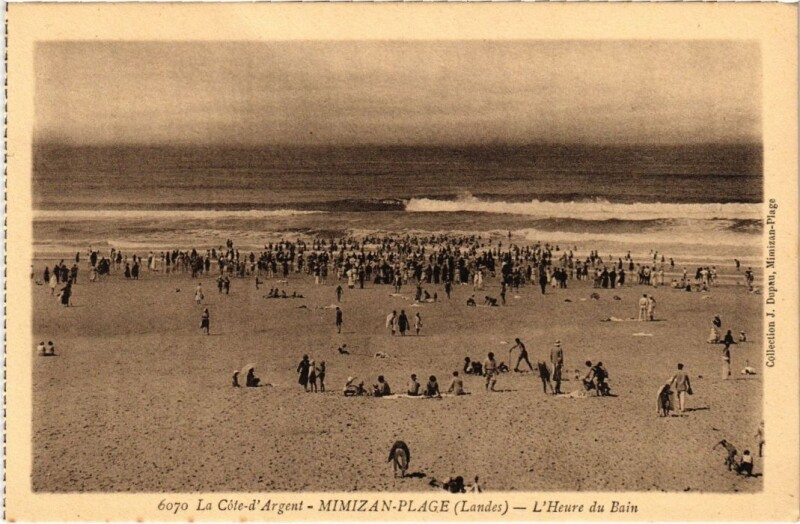 Carte postale ancienne Mimizan les Bains Heure du Bain à Mimizan