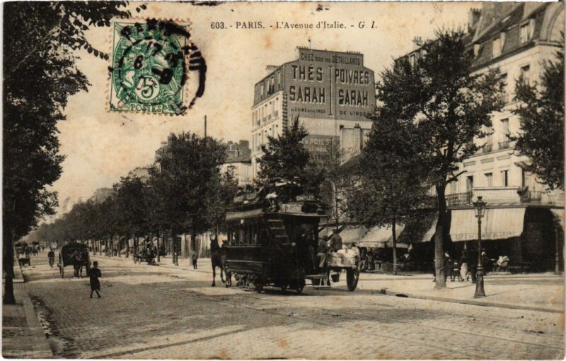 Carte postale ancienne Paris 13e Avenue d'Italie à Paris 13e