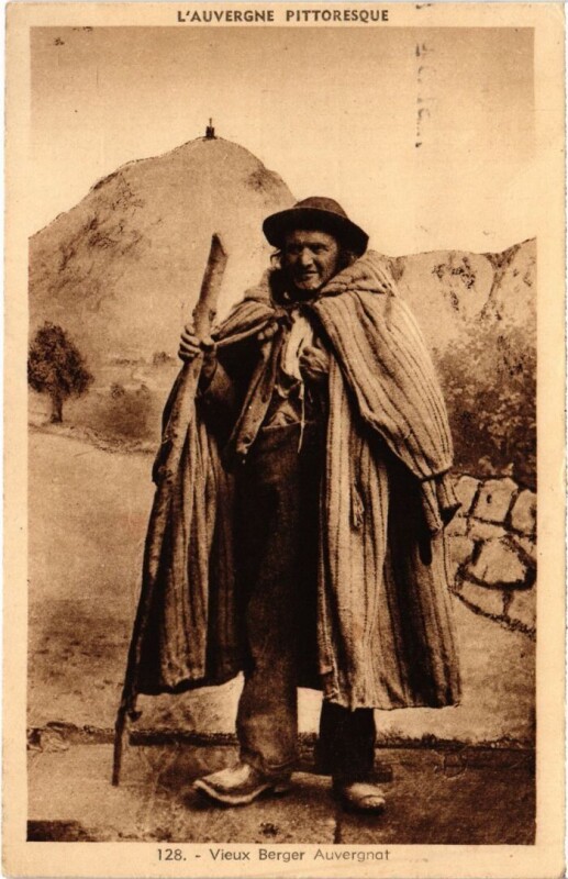 Carte postale ancienne L'Auvergne Vieux Berger Auvergnat France