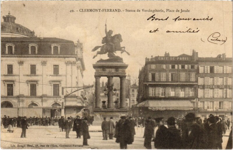 Carte postale ancienne Clermont Ferrand Statue de Vercingetorix France à Clermont-Ferrand