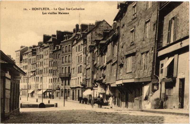 Carte postale ancienne Honfleur Le Quai Sainte-Catherine, Vieilles Maisons France à Honfleur