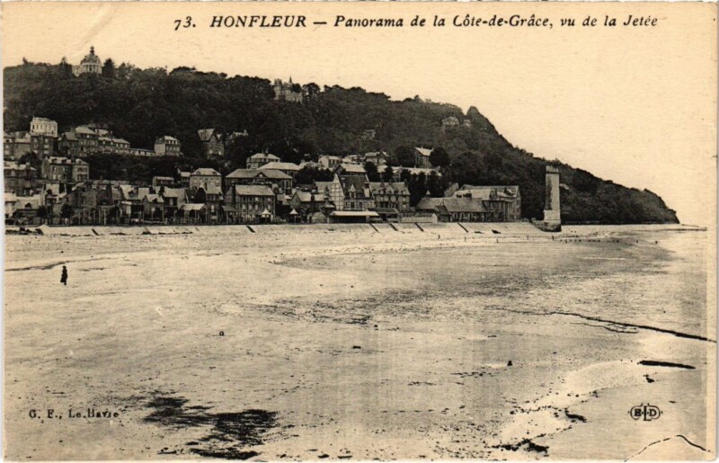 Carte postale ancienne Honfleur Panorama de la Cote-de-Grace France à Honfleur