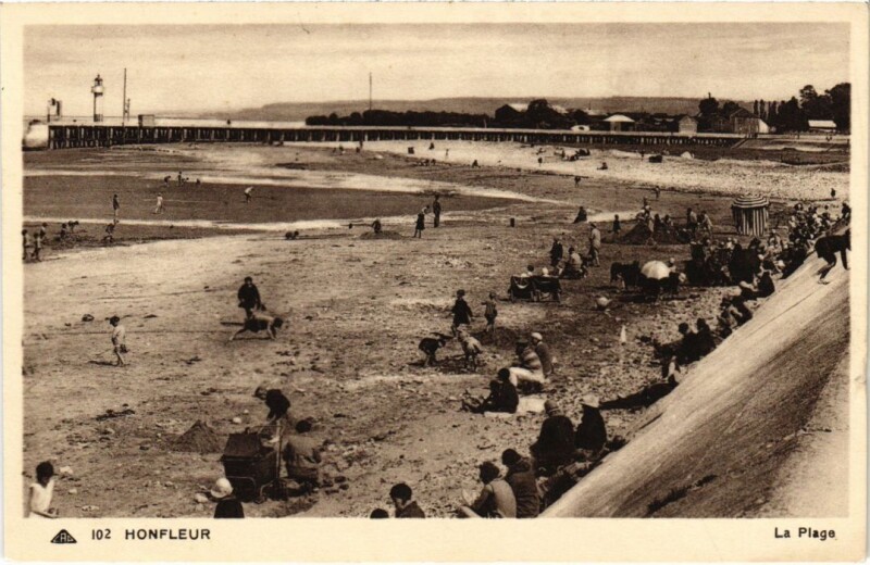 Carte postale ancienne Honfleur La Plage France à Honfleur