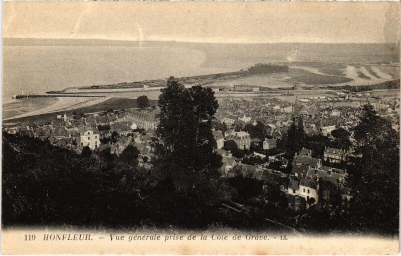 Carte postale ancienne Honfleur Vue Generale prise de la Cote de Grace France à Honfleur