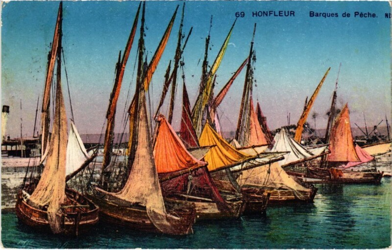 Carte postale ancienne Honfleur Barques de Peche France à Honfleur