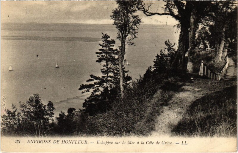Carte postale ancienne Honfleur Echappee s la Mer a la Cote de Grace France à Honfleur