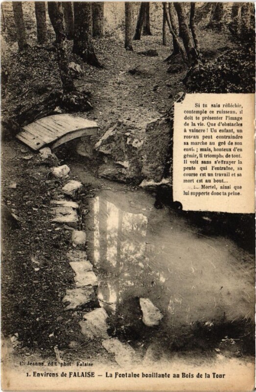 Carte postale ancienne Falaise La Fontaine bouillante au Bois de la Tour France à Falaise