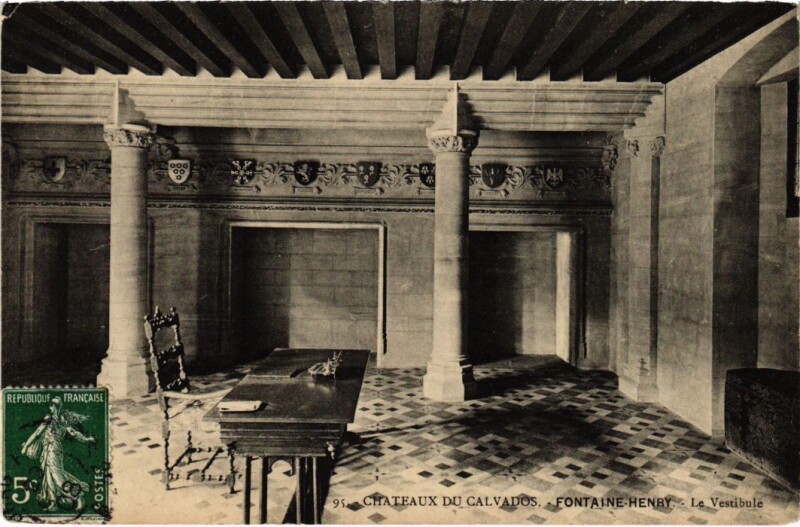 Carte postale ancienne Chateaux du Calvados Fontaine Henry France à Fontaine-Henry