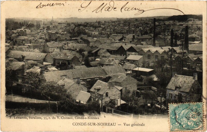 Carte postale ancienne Conde-sur Noireau Vue Generale France