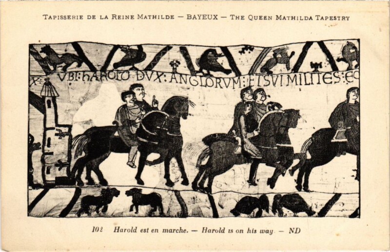 Carte postale ancienne Bayeux Tapisserie de la Reine Mathilde France à Bayeux