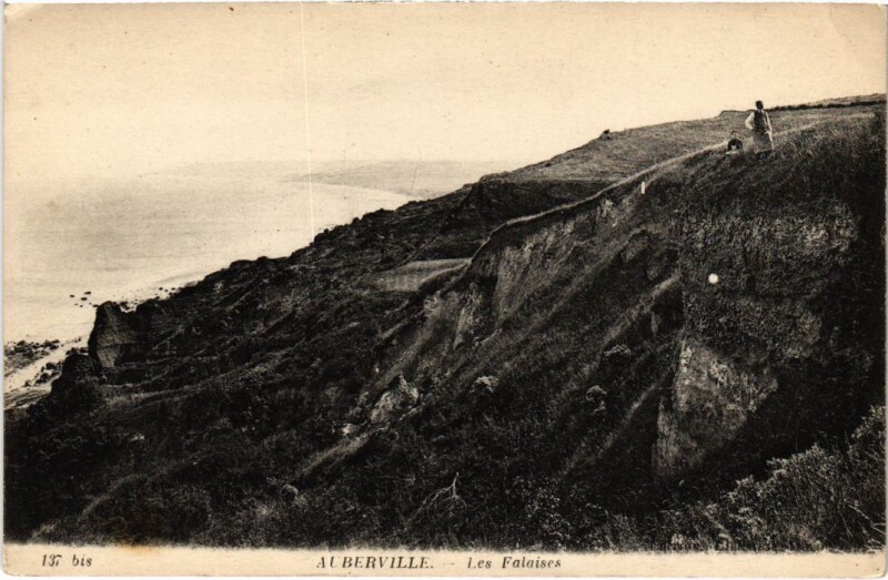Carte postale ancienne Auberville Les Falaises France à Auberville