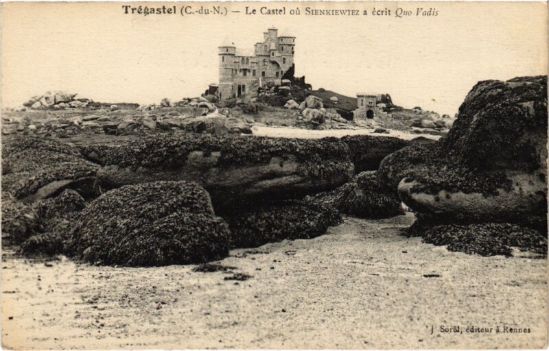 Carte postale ancienne Tregastel Le castel ou Sienkiewiez