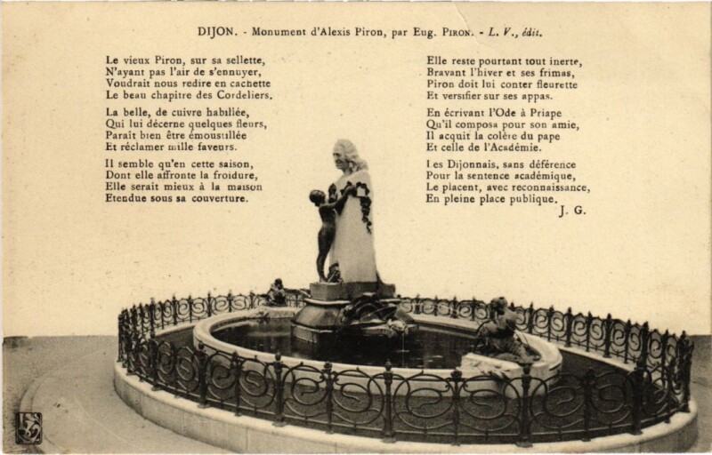 Carte postale ancienne Dijon Monument Darcy - Chateau d'Eau