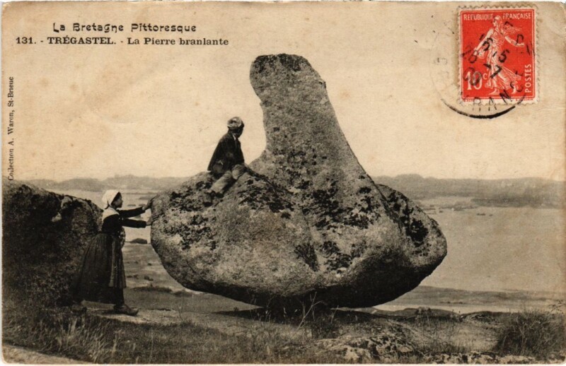 Carte postale ancienne Tregastel La Pierre Branlante