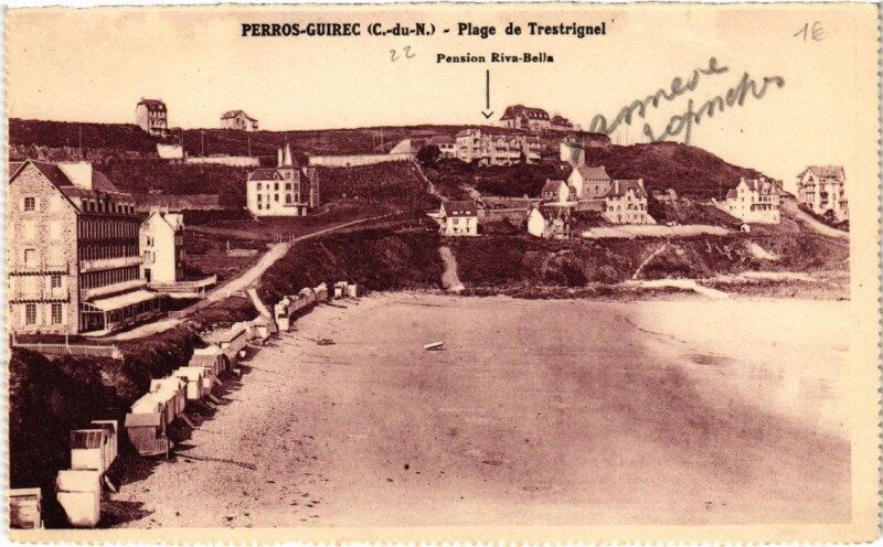Carte postale ancienne Perros-Guirec Plage de Trestrignel à Perros-Guirec