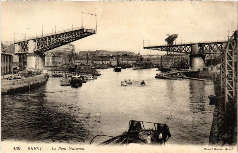 Carte postale ancienne Brest Le Pont National