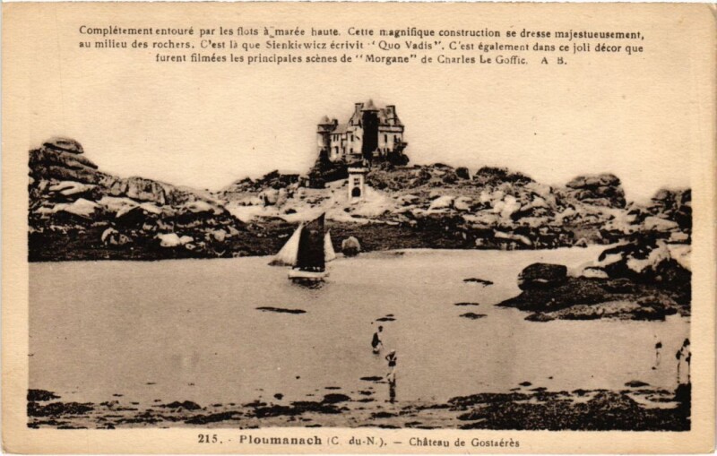 Carte postale ancienne Ploumanac'H Chateau de Costaeres