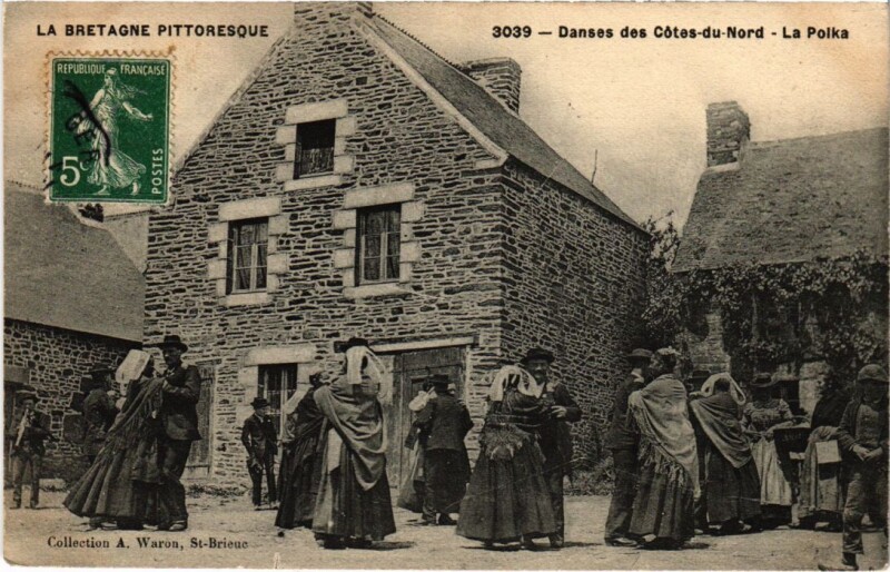 Carte postale ancienne Danses des Cotes-du-Nord - La Polka - Folklore