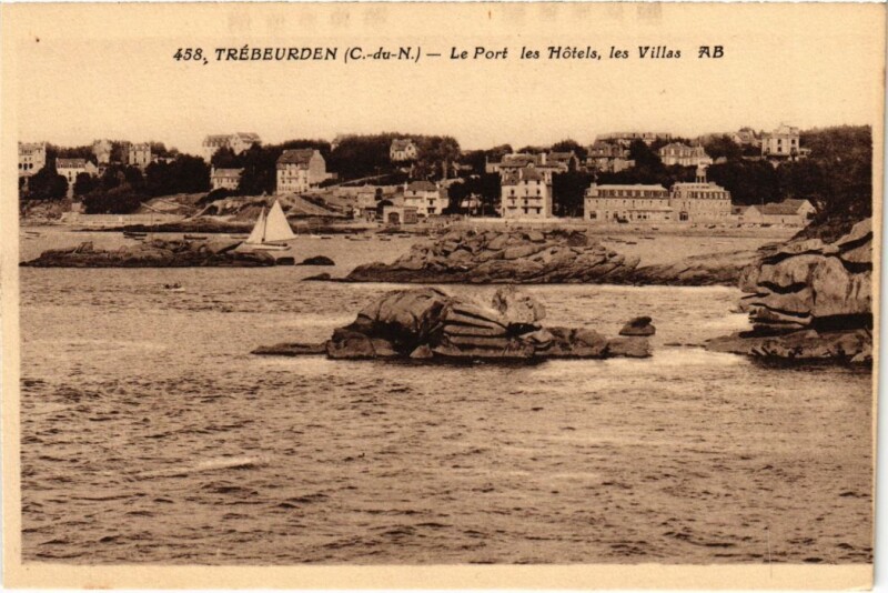 Carte postale ancienne Trebeurden Le Port les Hotels - Les Villas