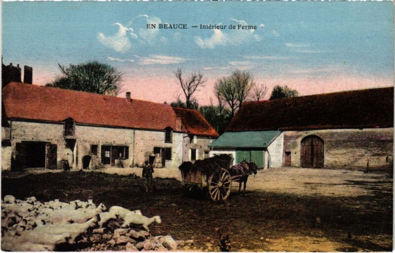 Carte postale ancienne En Beauce - Interieur de Ferme