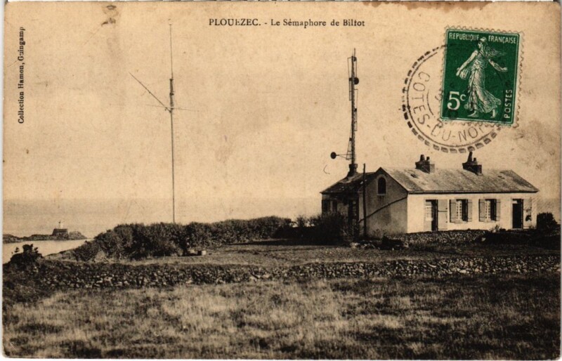 Carte postale ancienne Plouezec Le Semaphore de Biltot