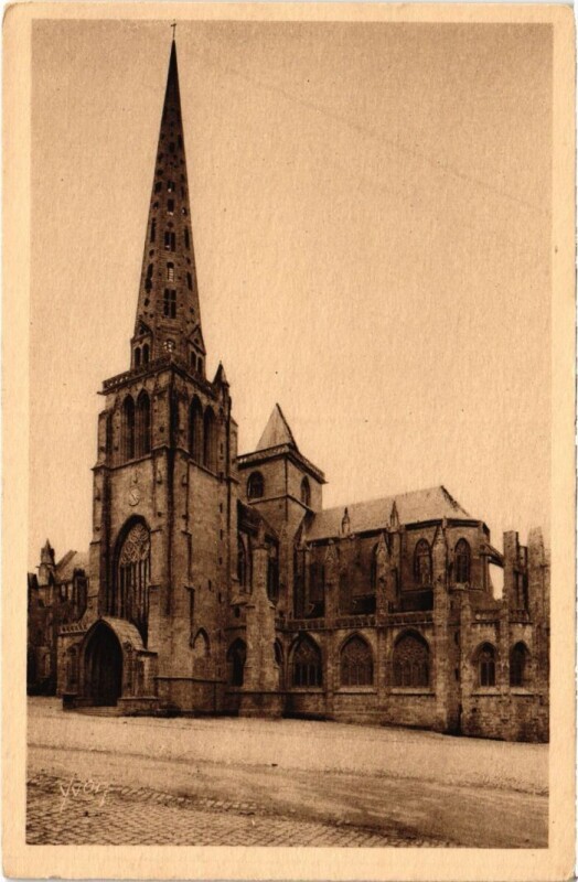 Carte postale ancienne Treguier La Cathedrale