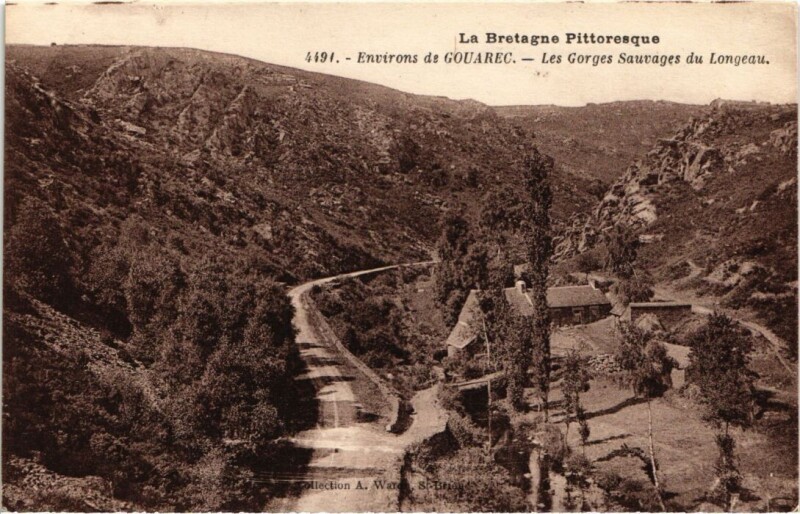Carte postale ancienne Environs de Gouarec Les Gorges Sauvages du Longeau à Gouarec