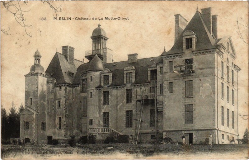 Carte postale ancienne Château de La Motte-Olivet à Pleslin-Trigavou