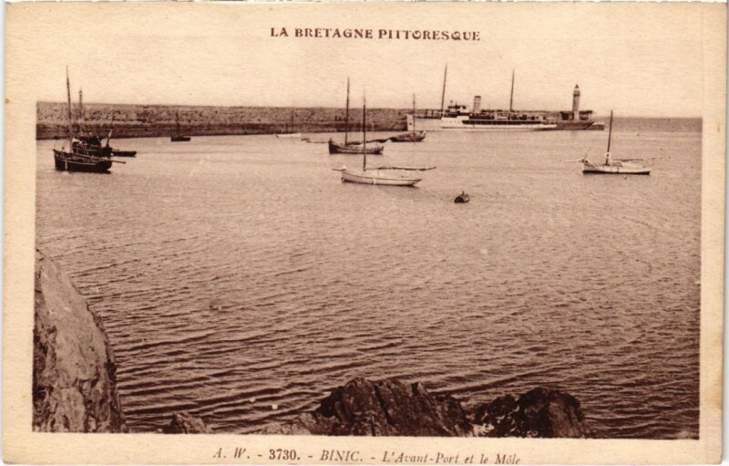 Carte postale ancienne Binic L'Avant-Port et le Mole