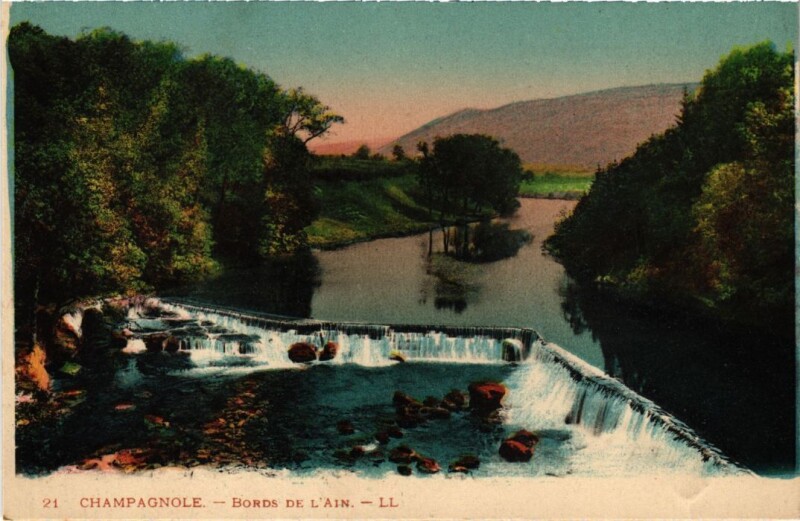 Carte postale ancienne Champagnole Bords de l'Ain à Champagnole