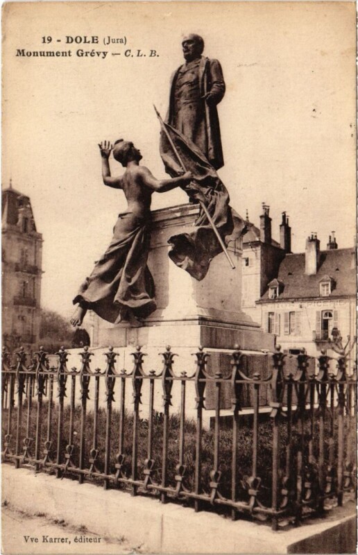 Carte postale ancienne Dole Monument Grevy