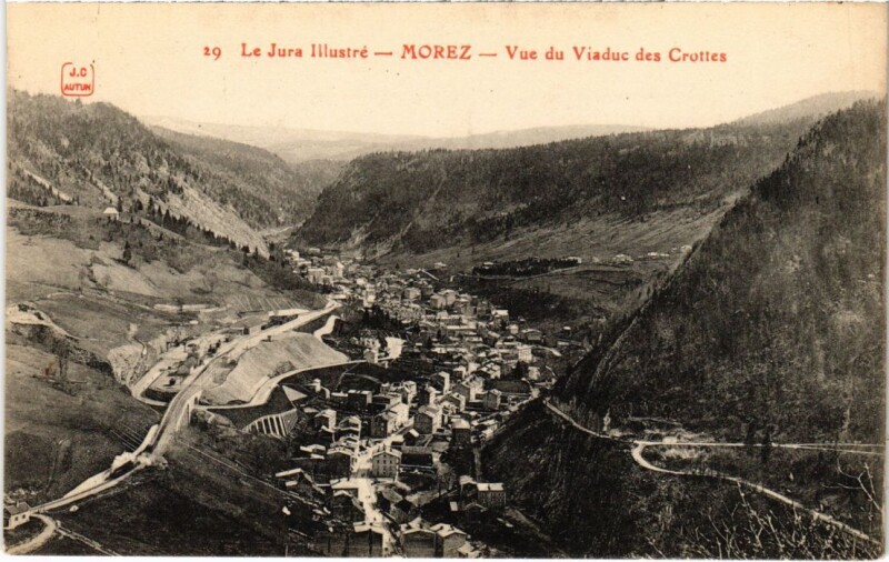Carte postale ancienne Morez vue du Viaduc des Crottes