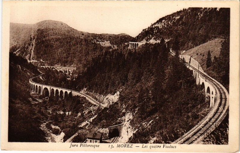 Carte postale ancienne Morez Les Quatre Viaducs