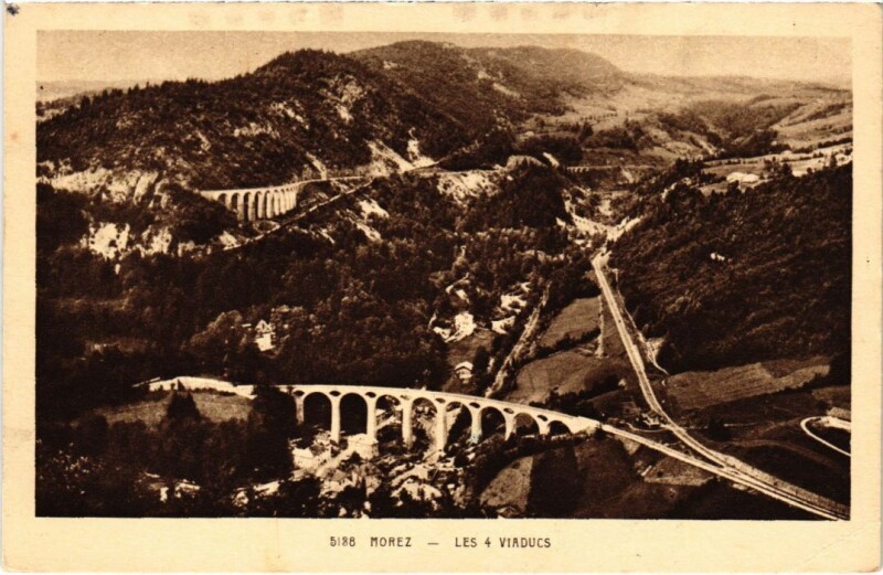 Carte postale ancienne Morez Les Quatre Viaducs