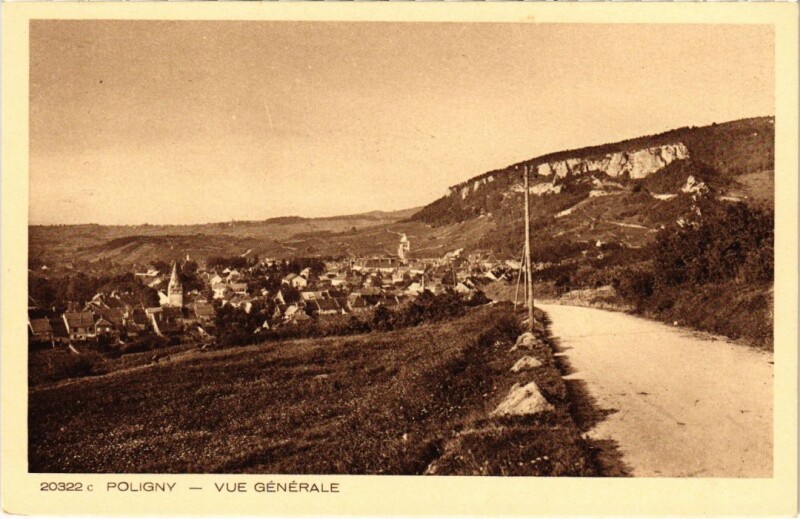 Carte postale ancienne Poligny vue generale à Poligny