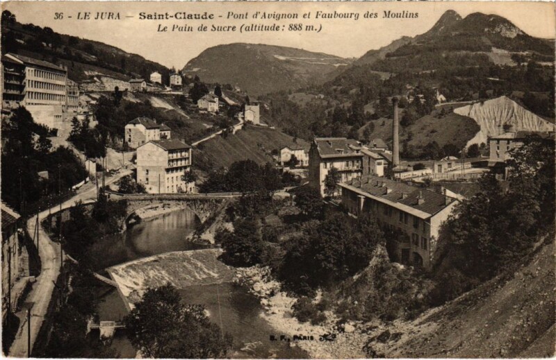 Carte postale ancienne Saint Claude Le Pont d'Avignon à Saint-Claude