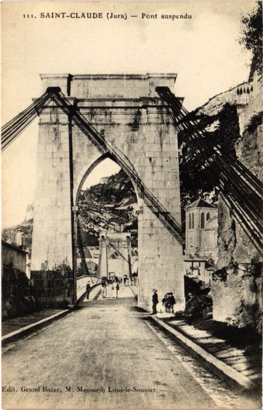 Carte postale ancienne Saint Claude Pont Suspendu à Saint-Claude