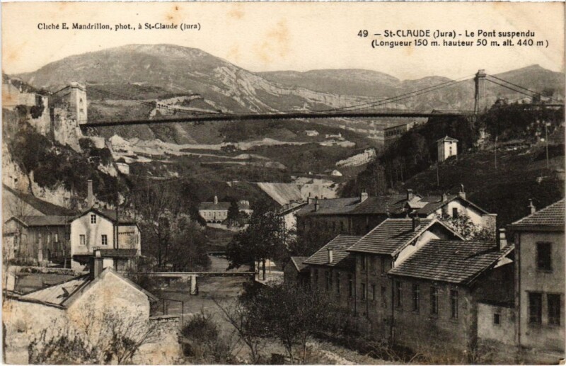 Carte postale ancienne Saint Claude Le Pot Suspendu à Saint-Claude