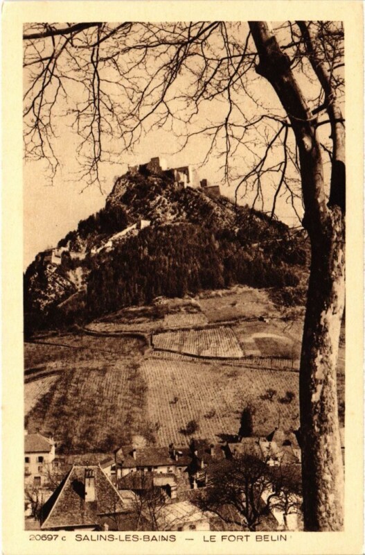 Carte postale ancienne Salins les Bains Le Fort Belin à Salins-les-Bains