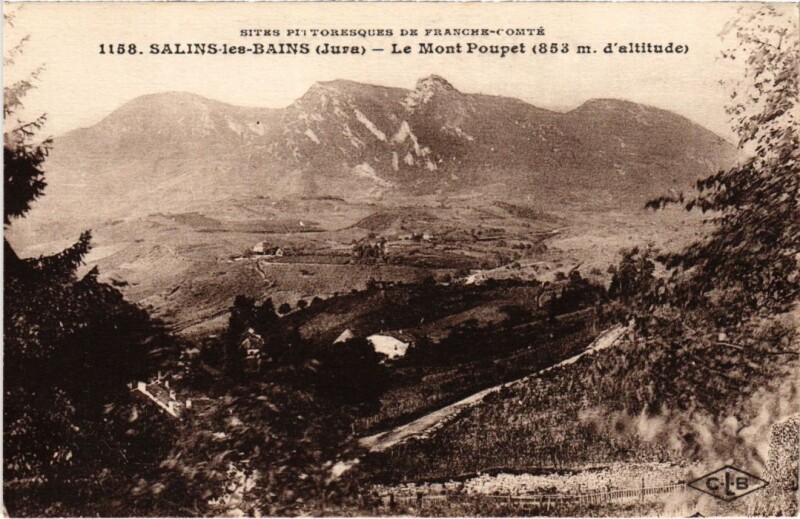 Carte postale ancienne Salins les Bains Mont Poupet à Salins-les-Bains