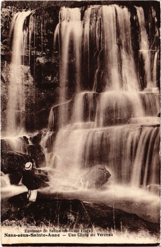 Carte postale ancienne Nans sous Sainte-Anne Une Chute du Verneau