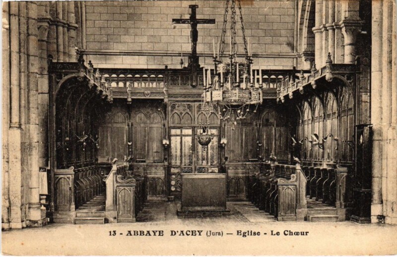 Carte postale ancienne Abbaye d'Acey, Eglise, Le Choeur