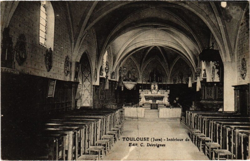 Carte postale ancienne Toulouse Interieur de l'Eglise