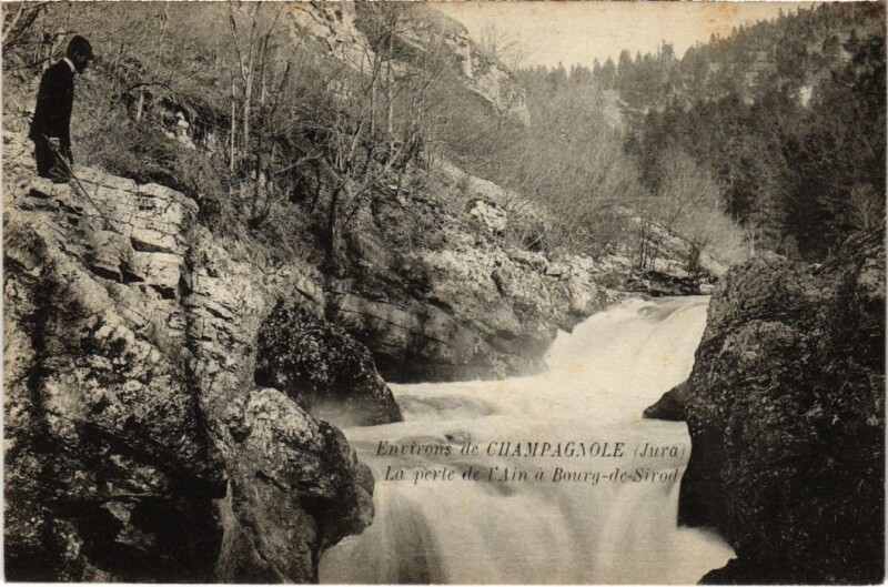 Carte postale ancienne La Perte de l'Ain a Bourg de SIrod à Bourg-de-Sirod