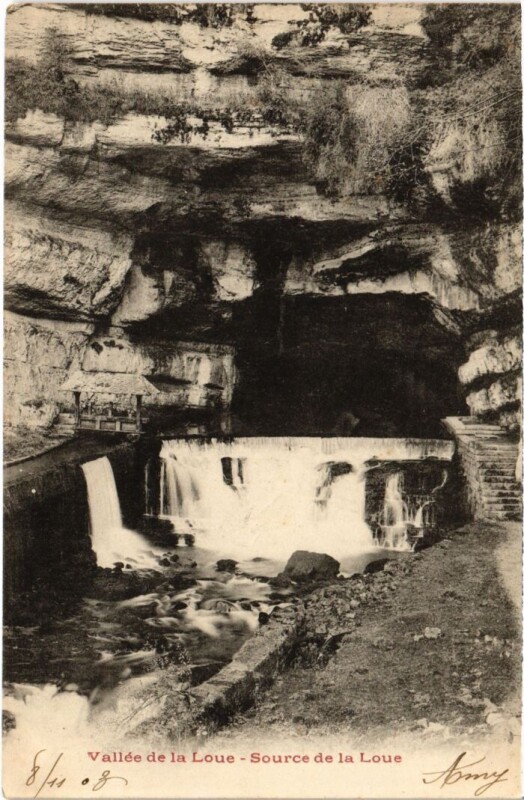 Carte postale ancienne Valle de la Loue Source de la Loue