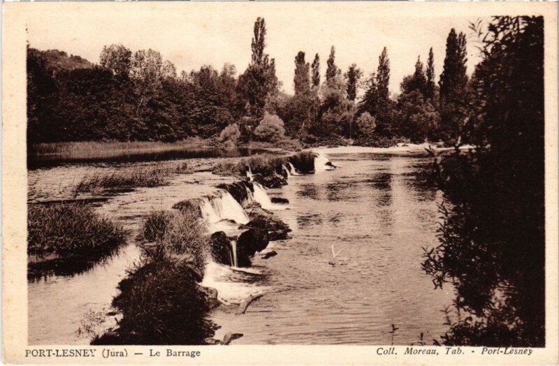 Carte postale ancienne Port Lesney Le Barrage à Port-Lesney