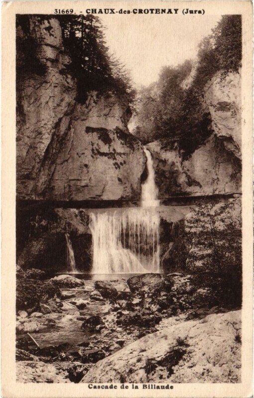 Carte postale ancienne Chaux des Crotenay Cascade de la Billaude à Chaux-des-Crotenay