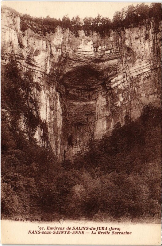 Carte postale ancienne Nans sous Sainte-Anne La Grotte Sarrazine